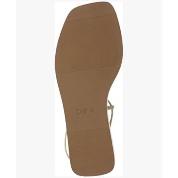 BAR III Womens Beige Strappy Studded Nazrine Square Toe Thong Sandals 8.5 M - Picture 4 of 4